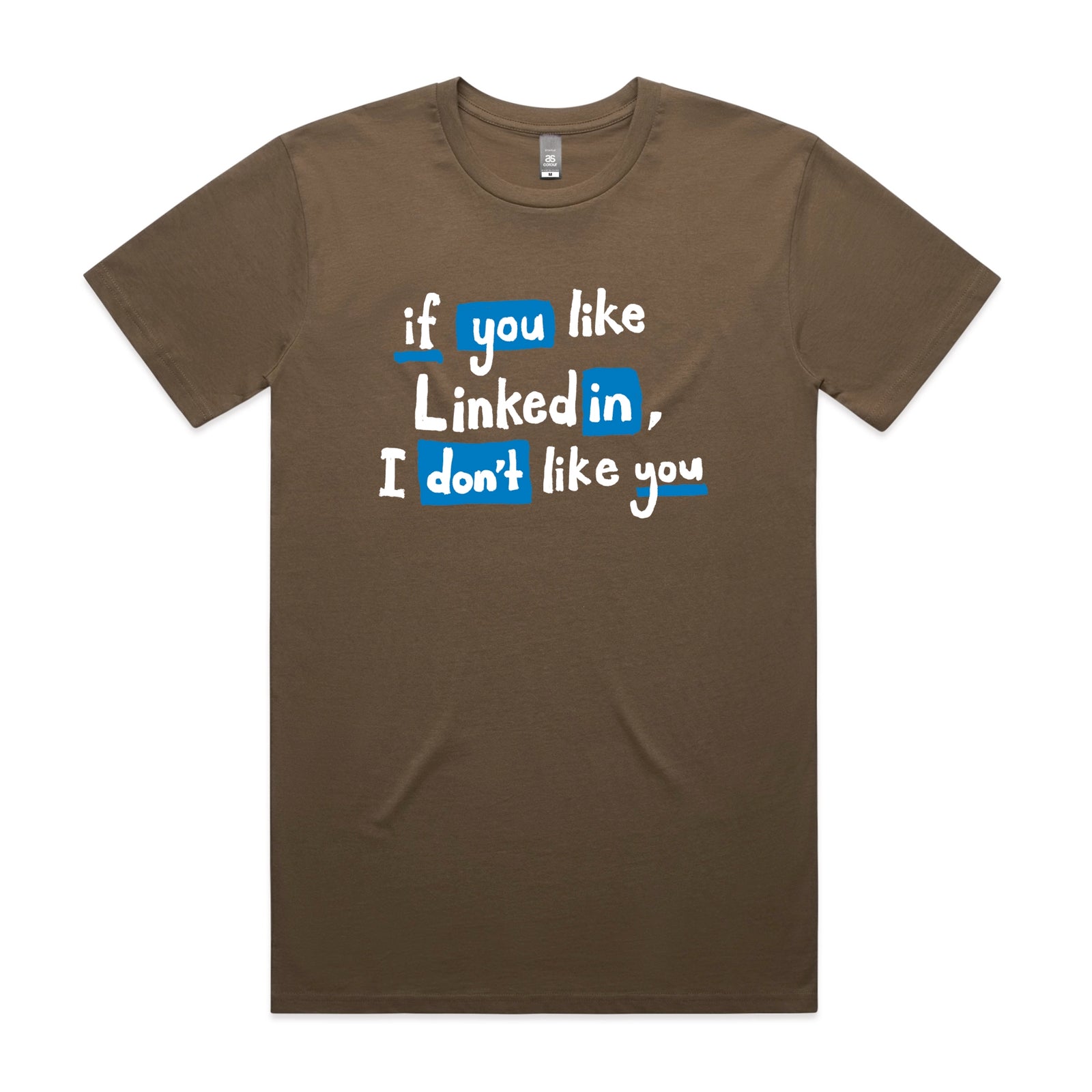 Walnut unisex t-shirt with LinkedIn graphic by Lonely Kids Club