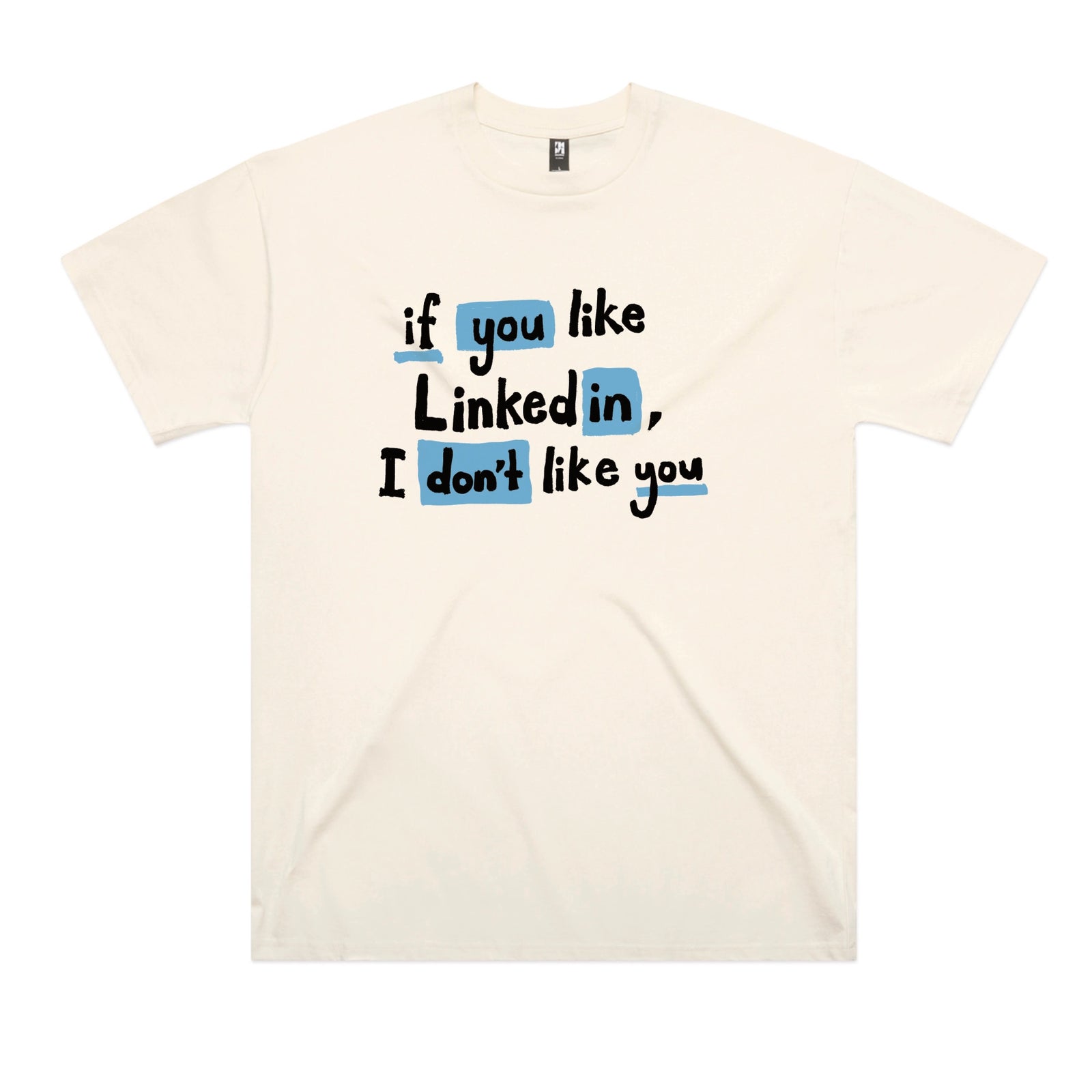 Ecru oversized t-shirt with LinkedIn graphic by Lonely Kids Club