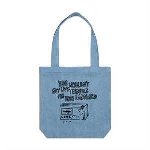 Live Termites Tote by Lonely Kids Club. All clothing from our T-shirts to our shorts and hoodies are ethically made, and printed packed and shipped from Sydney.