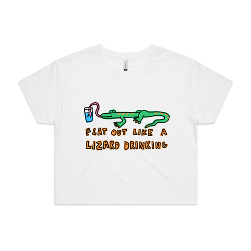 Lizard Drinking Tee by Lonely Kids Club. All clothing from our T-shirts to our shorts and hoodies are ethically made, and printed packed and shipped from Sydney.