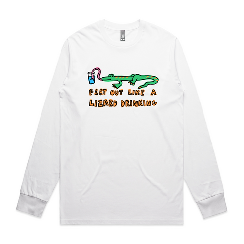 Lizard Drinking Tee by Lonely Kids Club. All clothing from our T-shirts to our shorts and hoodies are ethically made, and printed packed and shipped from Sydney.