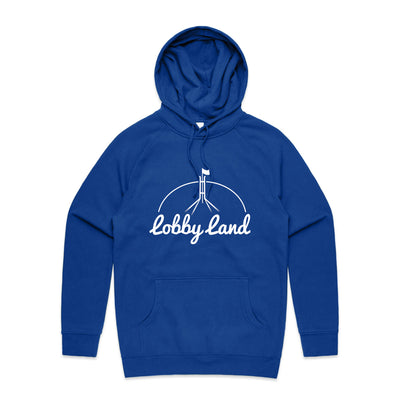 Lobbyland Hoodie by Lonely Kids Club. All clothing from our T-shirts to our shorts and hoodies are ethically made, and printed packed and shipped from Sydney.