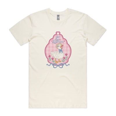 Lobotomy Duck Tee by Lonely Kids Club. All clothing from our T-shirts to our shorts and hoodies are ethically made, and printed packed and shipped from Sydney.