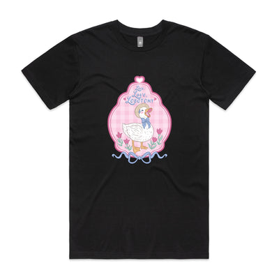 Lobotomy Duck Tee by Lonely Kids Club. All clothing from our T-shirts to our shorts and hoodies are ethically made, and printed packed and shipped from Sydney.