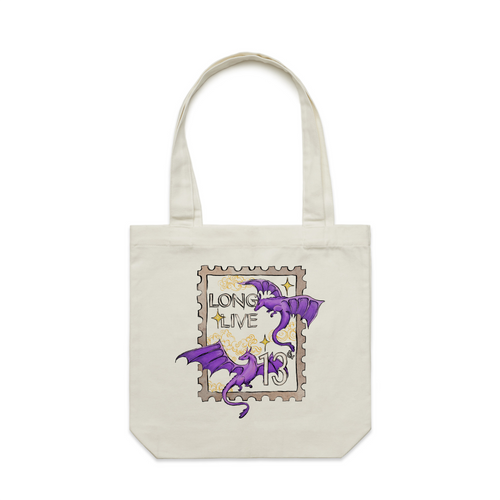 Long Live Tote by Lonely Kids Club. All clothing from our T-shirts to our shorts and hoodies are ethically made, and printed packed and shipped from Sydney.