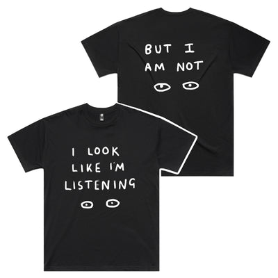 Look Like I'm Listening Oversized Tee by Lonely Kids Club. All clothing from our T-shirts to our shorts and hoodies are ethically made, and printed packed and shipped from Sydney.