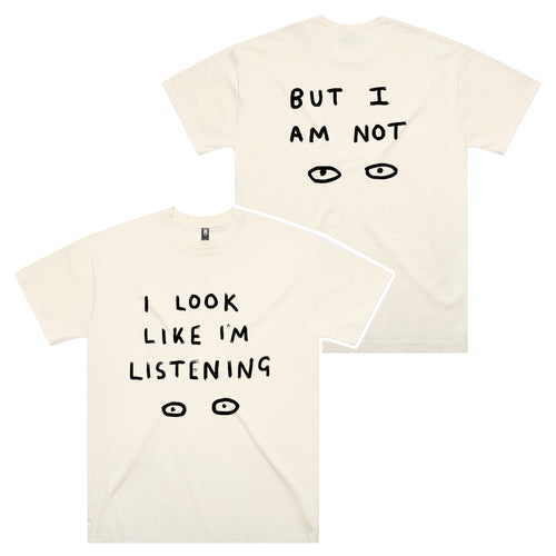 Look Like I'm Listening Oversized Tee by Lonely Kids Club. All clothing from our T-shirts to our shorts and hoodies are ethically made, and printed packed and shipped from Sydney.