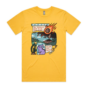 Look What Happened Tee by Lonely Kids Club. All clothing from our T-shirts to our shorts and hoodies are ethically made, and printed packed and shipped from Sydney.