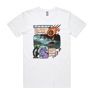 Look What Happened Tee by Lonely Kids Club. All clothing from our T-shirts to our shorts and hoodies are ethically made, and printed packed and shipped from Sydney.