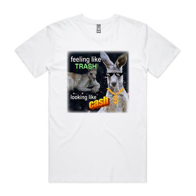 Looking Like Cash Tee by Lonely Kids Club. All clothing from our T-shirts to our shorts and hoodies are ethically made, and printed packed and shipped from Sydney.