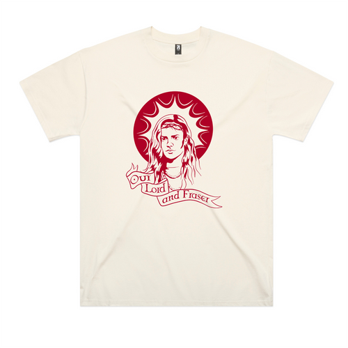 Our Lord and Fraser Tee by Lonely Kids Club. All clothing from our T-shirts to our shorts and hoodies are ethically made, and printed packed and shipped from Sydney.