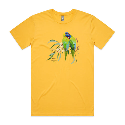 Lorikeet Lovers Tee by Lonely Kids Club. All clothing from our T-shirts to our shorts and hoodies are ethically made, and printed packed and shipped from Sydney.