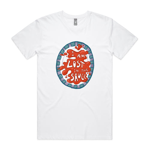 Lost In The Sauce Tee by Lonely Kids Club. All clothing from our T-shirts to our shorts and hoodies are ethically made, and printed packed and shipped from Sydney.