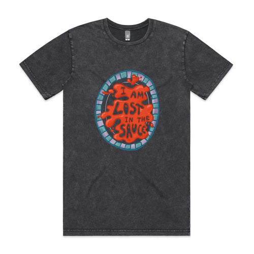 Lost In The Sauce Tee by Lonely Kids Club. All clothing from our T-shirts to our shorts and hoodies are ethically made, and printed packed and shipped from Sydney.