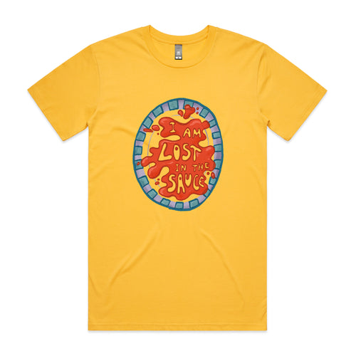 Lost In The Sauce Tee by Lonely Kids Club. All clothing from our T-shirts to our shorts and hoodies are ethically made, and printed packed and shipped from Sydney.