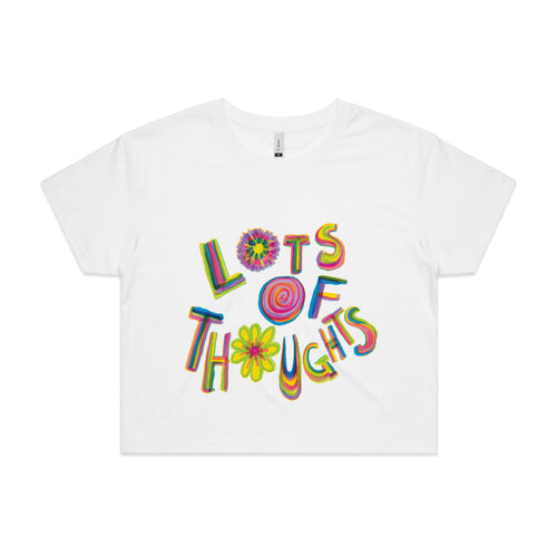 Lots Of Thoughts Tee by Lonely Kids Club. All clothing from our T-shirts to our shorts and hoodies are ethically made, and printed packed and shipped from Sydney.