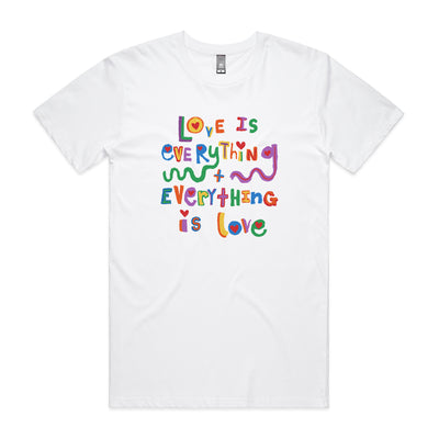 Love Is Everything Tee by Lonely Kids Club. All clothing from our T-shirts to our shorts and hoodies are ethically made, and printed packed and shipped from Sydney.