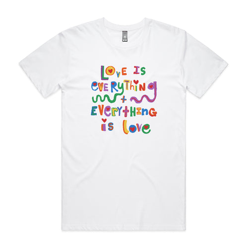Love Is Everything Tee by Lonely Kids Club. All clothing from our T-shirts to our shorts and hoodies are ethically made, and printed packed and shipped from Sydney.