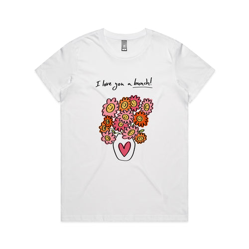 Love You A Bunch Tee by Lonely Kids Club. All clothing from our T-shirts to our shorts and hoodies are ethically made, and printed packed and shipped from Sydney.
