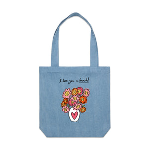 Love You A Bunch Tote by Lonely Kids Club. All clothing from our T-shirts to our shorts and hoodies are ethically made, and printed packed and shipped from Sydney.
