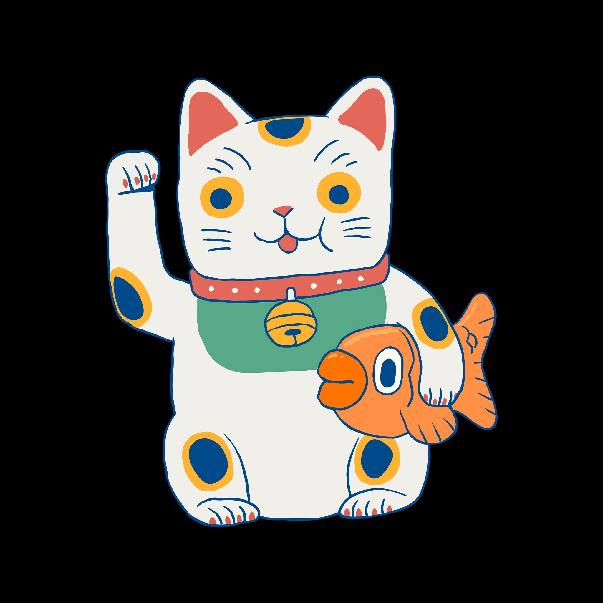 Lucky Cat & Fish Tee