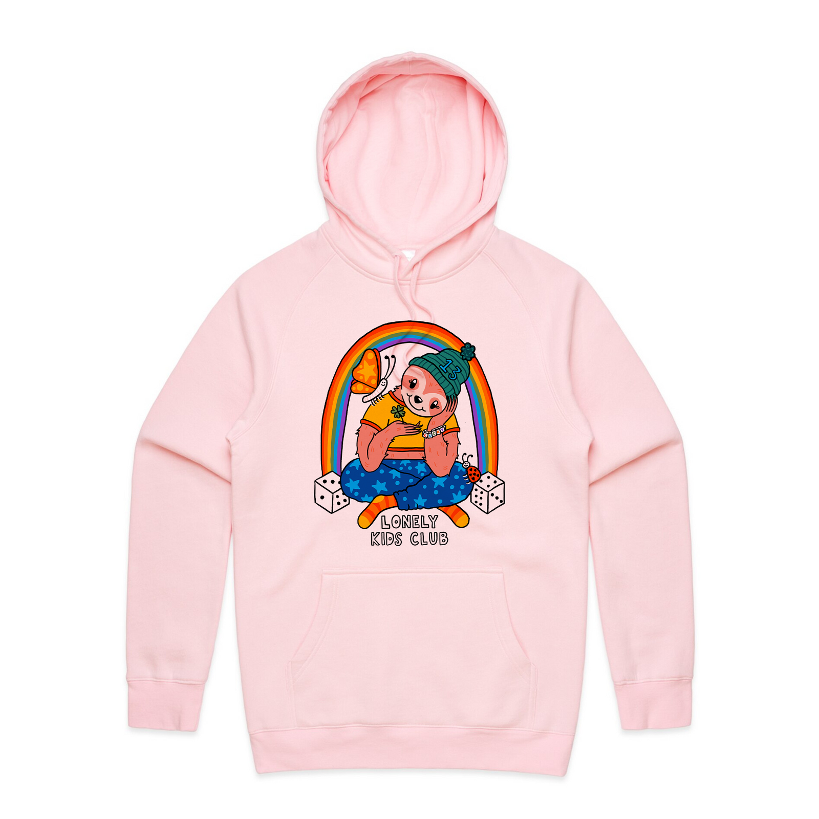 Lucky Charms Hoodie by Lonely Kids Club. All clothing from our T-shirts to our shorts and hoodies are ethically made, and printed packed and shipped from Sydney.