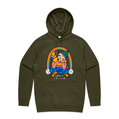 Lucky Charms Hoodie by Lonely Kids Club. All clothing from our T-shirts to our shorts and hoodies are ethically made, and printed packed and shipped from Sydney.