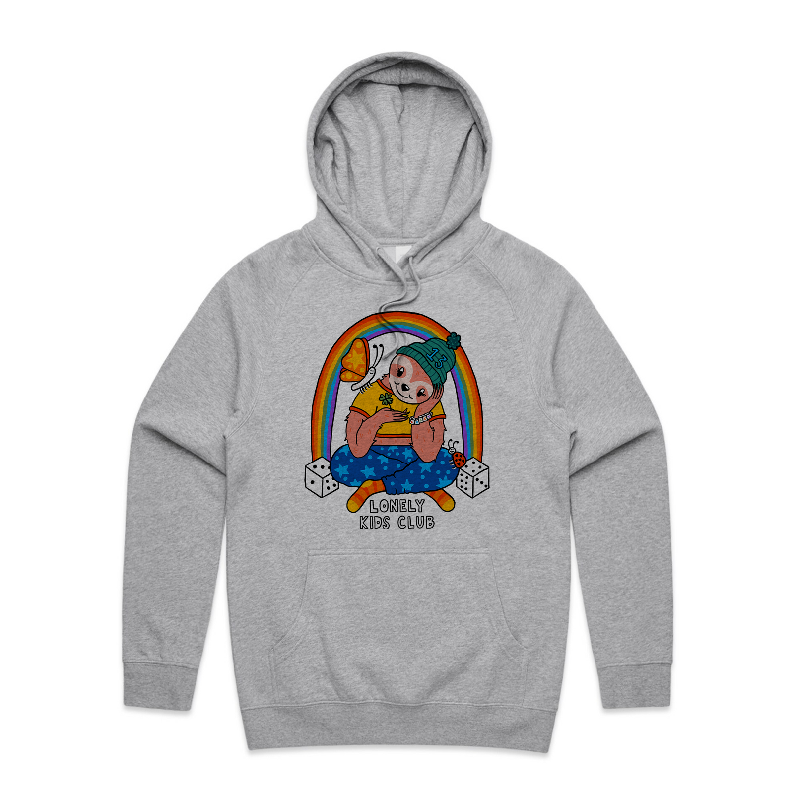Lucky Charms Hoodie by Lonely Kids Club. All clothing from our T-shirts to our shorts and hoodies are ethically made, and printed packed and shipped from Sydney.