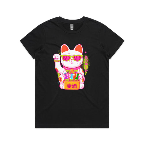 Lucky Cool Cat Tee by Lonely Kids Club. All clothing from our T-shirts to our shorts and hoodies are ethically made, and printed packed and shipped from Sydney.