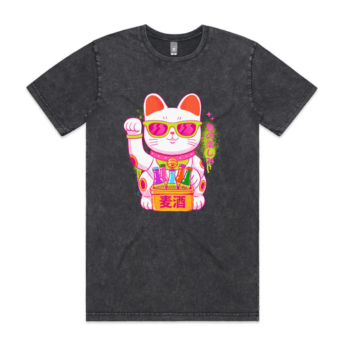 Lucky Cool Cat Tee by Lonely Kids Club. All clothing from our T-shirts to our shorts and hoodies are ethically made, and printed packed and shipped from Sydney.