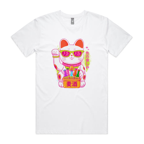 Lucky Cool Cat Tee by Lonely Kids Club. All clothing from our T-shirts to our shorts and hoodies are ethically made, and printed packed and shipped from Sydney.
