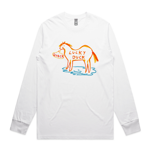 Lucky Duck Tee by Lonely Kids Club. All clothing from our T-shirts to our shorts and hoodies are ethically made, and printed packed and shipped from Sydney.