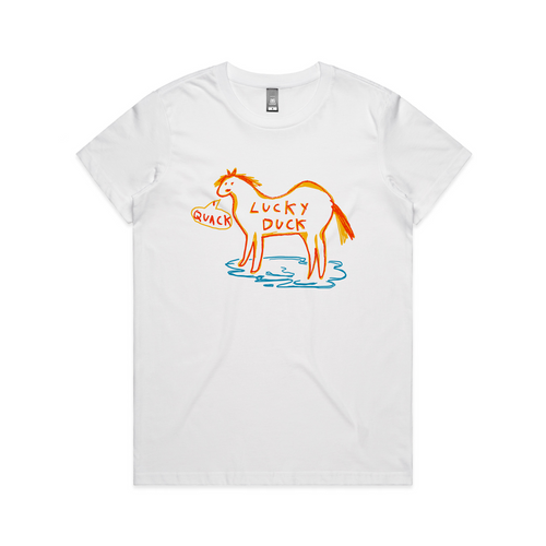 Lucky Duck Tee by Lonely Kids Club. All clothing from our T-shirts to our shorts and hoodies are ethically made, and printed packed and shipped from Sydney.