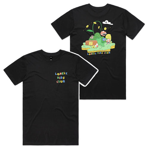 Mario Island Tee by Lonely Kids Club. All clothing from our T-shirts to our shorts and hoodies are ethically made, and printed packed and shipped from Sydney.