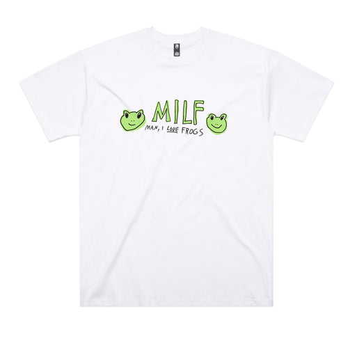 Man I Love Frogs Tee by Lonely Kids Club. All clothing from our T-shirts to our shorts and hoodies are ethically made, and printed packed and shipped from Sydney.