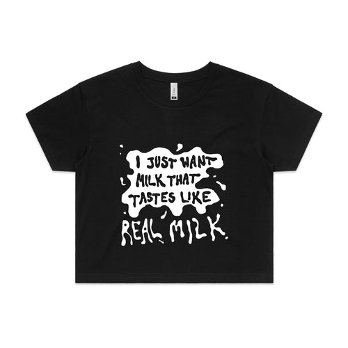 Real Milk Tee by Lonely Kids Club. All clothing from our T-shirts to our shorts and hoodies are ethically made, and printed packed and shipped from Sydney.