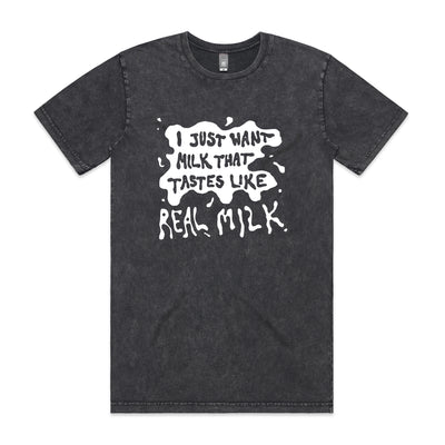 Real Milk Tee by Lonely Kids Club. All clothing from our T-shirts to our shorts and hoodies are ethically made, and printed packed and shipped from Sydney.