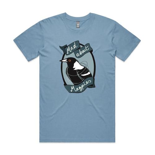 Mad About Magpies Tee by Lonely Kids Club. All clothing from our T-shirts to our shorts and hoodies are ethically made, and printed packed and shipped from Sydney.