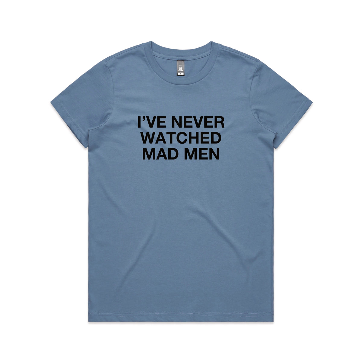 Carolina Blue Maple fitted t-shirt with Mad Men TV design from Lonely Kids Club