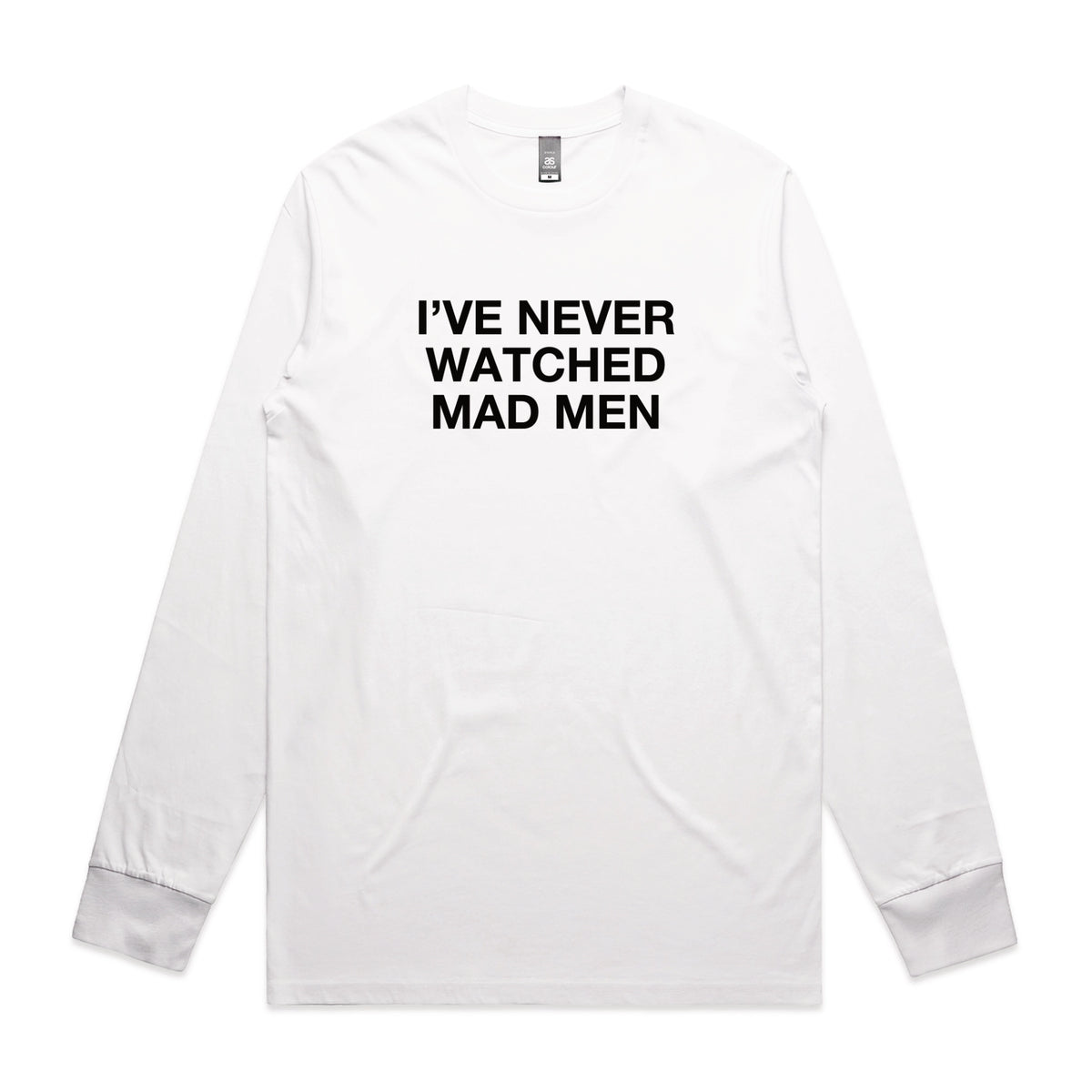 White long sleeve t-shirt with Mad Men TV design from Lonely Kids Club