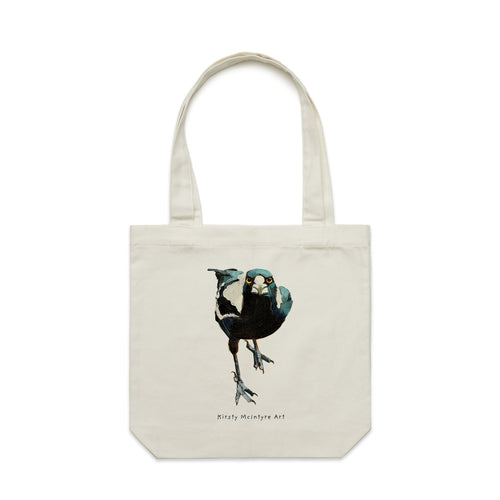 Magnificent Magpie Tote by Lonely Kids Club. All clothing from our T-shirts to our shorts and hoodies are ethically made, and printed packed and shipped from Sydney.