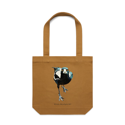 Magnificent Magpie Tote by Lonely Kids Club. All clothing from our T-shirts to our shorts and hoodies are ethically made, and printed packed and shipped from Sydney.