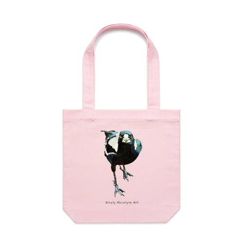 Magnificent Magpie Tote by Lonely Kids Club. All clothing from our T-shirts to our shorts and hoodies are ethically made, and printed packed and shipped from Sydney.