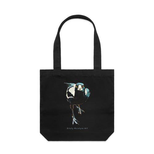 Magnificent Magpie Tote by Lonely Kids Club. All clothing from our T-shirts to our shorts and hoodies are ethically made, and printed packed and shipped from Sydney.