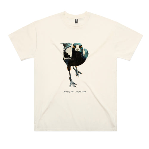Magnificent Magpie Tee by Lonely Kids Club. All clothing from our T-shirts to our shorts and hoodies are ethically made, and printed packed and shipped from Sydney.