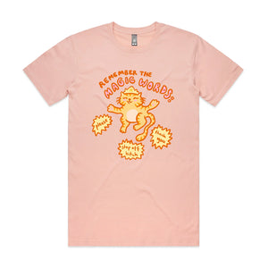 Magic Words Tee by Lonely Kids Club. All clothing from our T-shirts to our shorts and hoodies are ethically made, and printed packed and shipped from Sydney.
