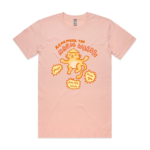 Magic Words Tee by Lonely Kids Club. All clothing from our T-shirts to our shorts and hoodies are ethically made, and printed packed and shipped from Sydney.