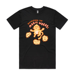 Magic Words Tee by Lonely Kids Club. All clothing from our T-shirts to our shorts and hoodies are ethically made, and printed packed and shipped from Sydney.