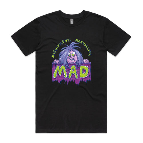 Magnificent, Marvellous, Mad Tee by Lonely Kids Club. All clothing from our T-shirts to our shorts and hoodies are ethically made, and printed packed and shipped from Sydney.