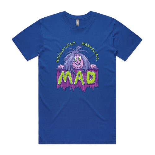 Magnificent, Marvellous, Mad Tee by Lonely Kids Club. All clothing from our T-shirts to our shorts and hoodies are ethically made, and printed packed and shipped from Sydney.